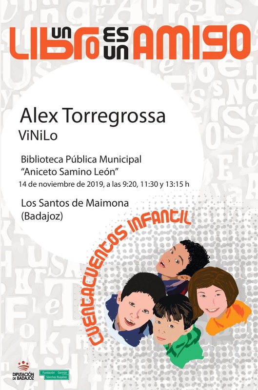 Alex Torregrossa visitará la biblioteca de Los Santos de Maimona para presentar su espectáculo de Cuentos Vinilo