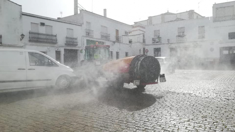 Este sábado 28 de marzo se volverán a desinfectar las calles de Fuente del Maestre