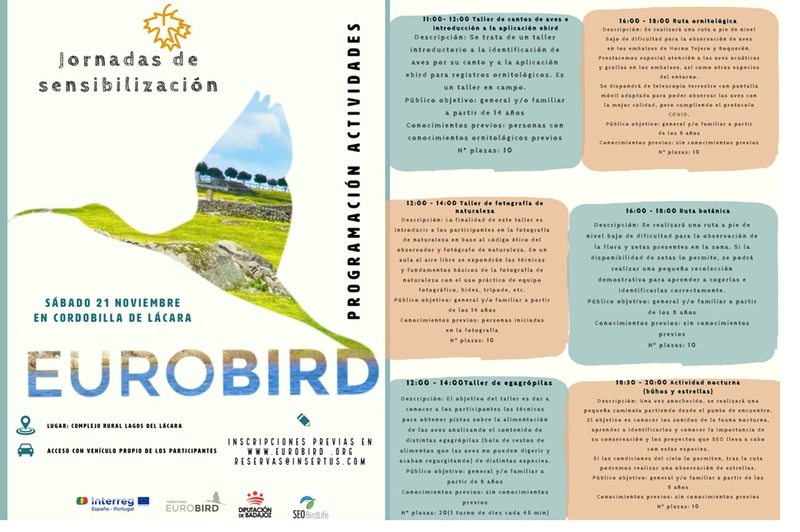 Burguillos del Cerro acogerá una jornada ornitológica de sensibilización en el marco del proyecto EUROBIRD