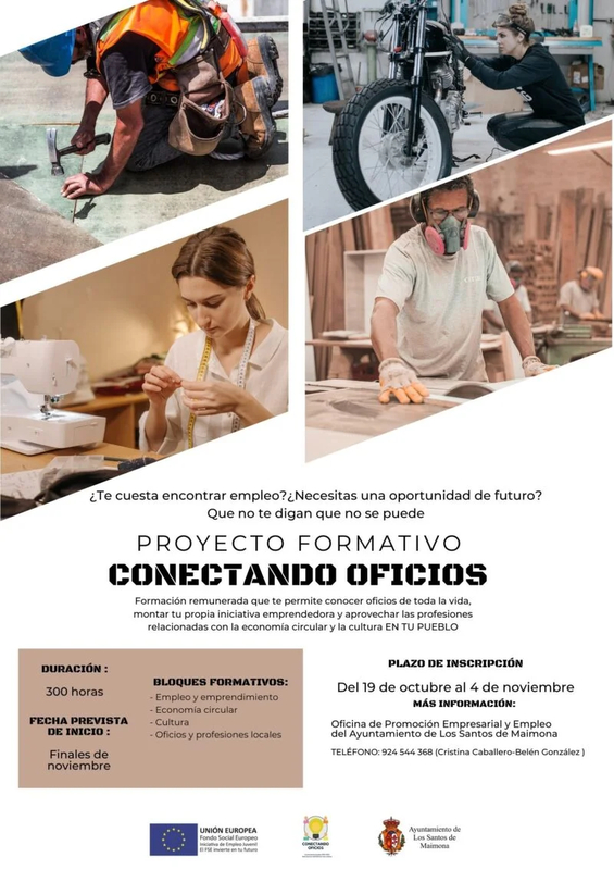 El Ayuntamiento de Los Santos pone en marcha el proyecto `Conectando oficios para que los jóvenes consigan trabajar en la localidad