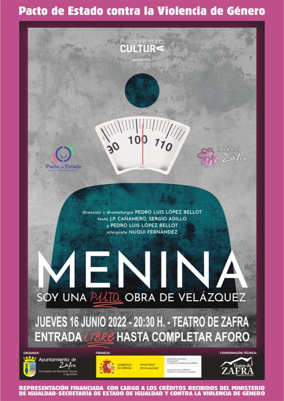 El Teatro de Zafra acoge la obra `Menina: soy una puta obra de Velázquez´ en un alegato contra la gordofobia