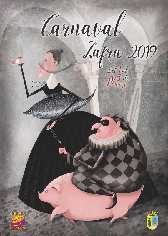 El cartel de Ángela María Sánchez Montaño gana el concurso del Carnaval 2019 de Zafra