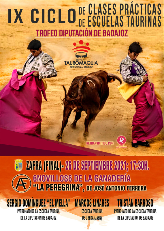 Zafra acoge el próximo domingo la final del IX Ciclo de Clases Prácticas de Escuelas taurinas Trofeo Diputación de Badajoz