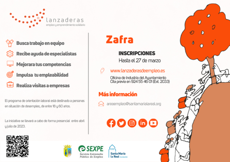 El 27 de marzo finaliza el plazo para apuntarse a la nueva Lanzadera de Empleo de Zafra