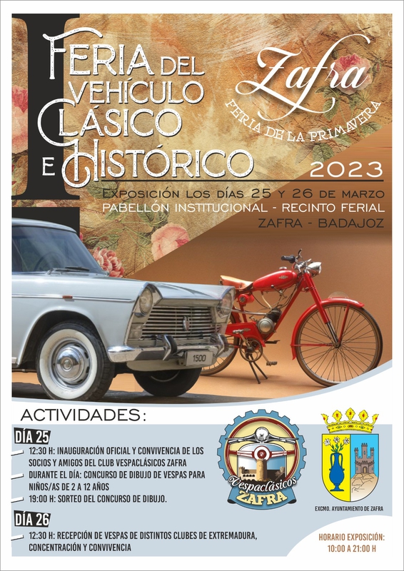 La Feria del Vehculo Clsico e Histrico se desarrollar en Zafra los das 25 y 26 de marzo en el pabelln institucional