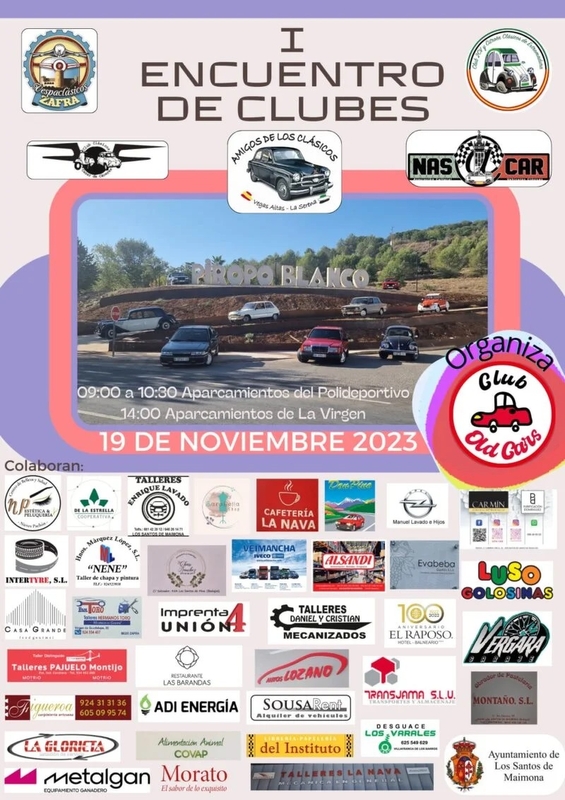 El club Old Cars celebra el primer encuentro de coches clásicos en Los Santos de Maimona