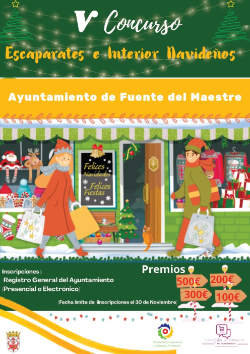Convocado el `V Concurso de Escaparates e Interiores Navideños´ en Fuente del Maestre