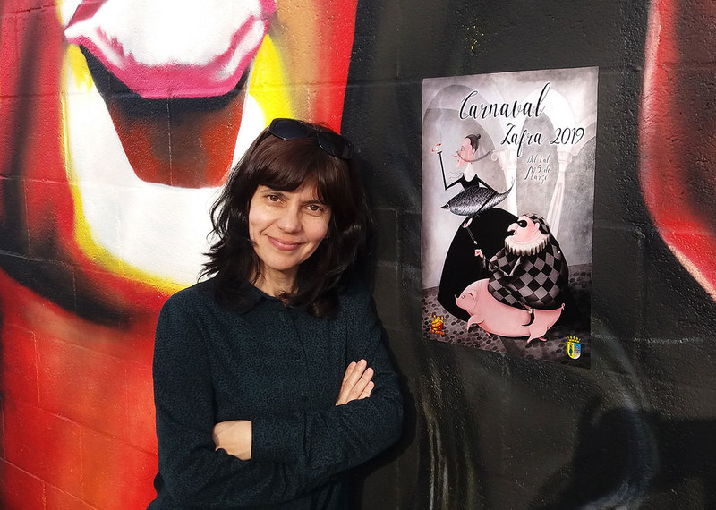 La zafrense Ángela Sánchez se muestra muy agradecida por elegir su cartel para anunciar el Carnaval de Zafra