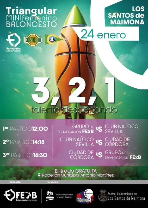 Los Santos de Maimona acogerá el sábado un triangular mini femenino de baloncesto preparatorio para el Campeonato de España