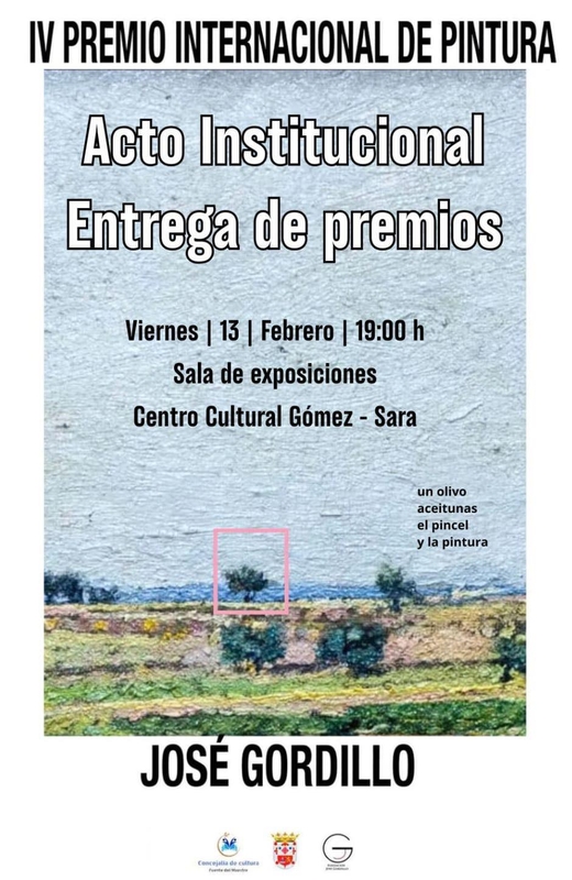 Este viernes 13 de febrero se falla el IV Certamen Internacional de Pintura `José Gordillo´ de Fuente del Maestre