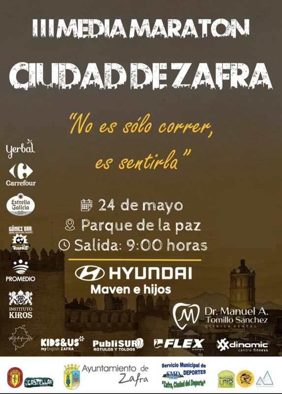 La III Media Maratón `Ciudad de Zafra´ se celebrará este domingo con la participación de más de 500 corredores