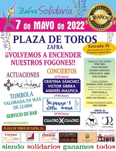 Zafra Solidaria conmemora su décimo aniversario con un gran evento que se celebrará el 7 de mayo en la plaza de toros 