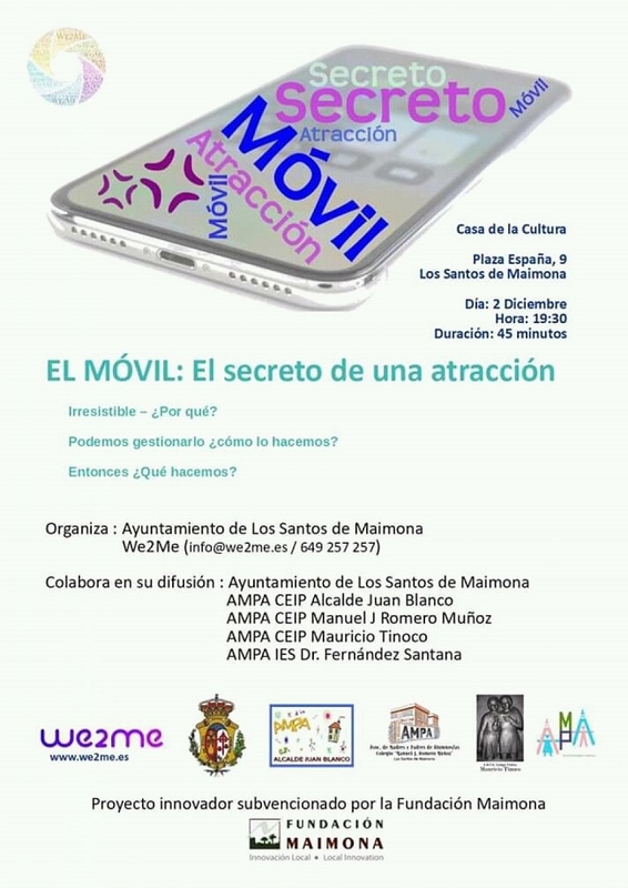 Los Santos de Maimona acoge hoy una charla sobre las adicciones a los móviles