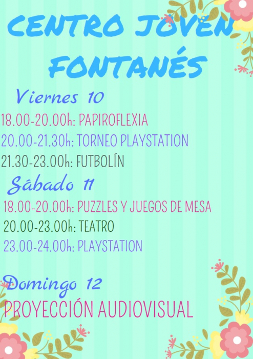 Taller de papiroflexia y teatro este fin de semana en el Centro Joven fontanés