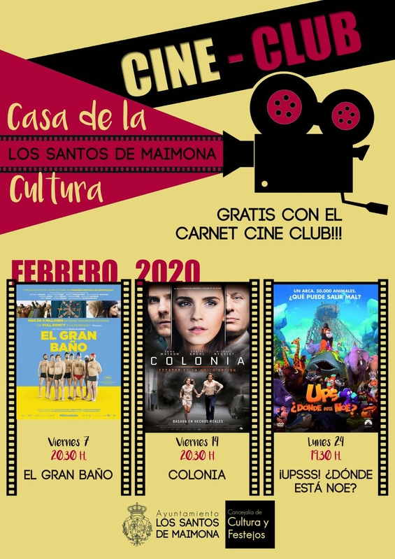 Comedia, drama y aventuras en el cine club de febrero en Los Santos de Maimona