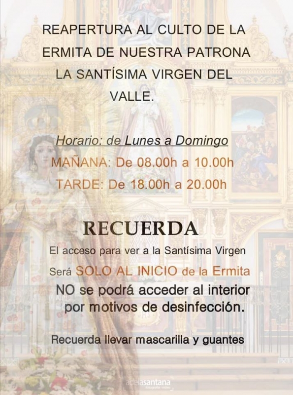 La ermita de la Virgen del Valle de Valencia del Ventoso abrirá este domingo