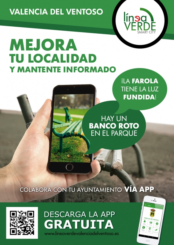 El Ayuntamiento de Valencia del Ventoso implanta el servicio `Línea Verde para comunicar incidencias desde el móvil