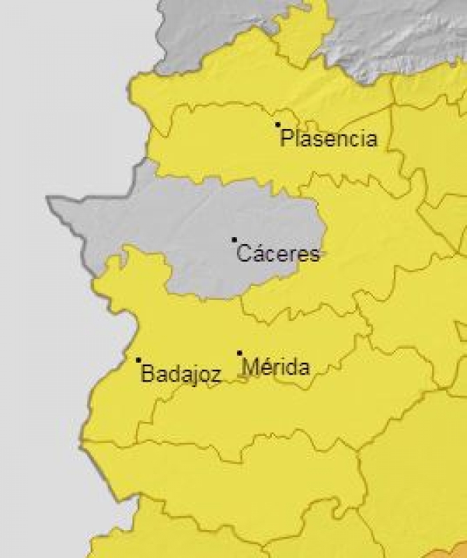 Toda la provincia de Badajoz estará este miércoles en alerta amarilla por altas temperaturas