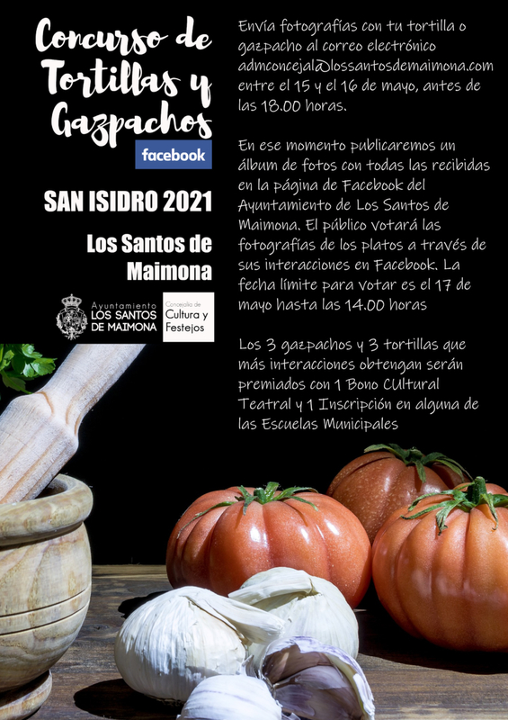 Convocado el concurso de gazpachos y tortillas en Los Santos de Maimona con motivo de San Isidro a través de fotos por facebook