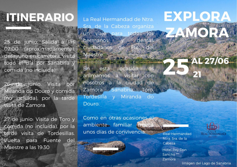 La Real Hermandad de Nuestra Señora de la Cabeza de Fuente del Maestre organiza una excursión a Zamora