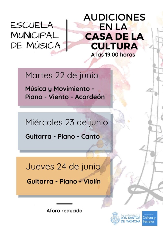 La Escuela de Música de Los Santos de Maimona clausura su curso con una serie de audiciones en la Casa de la Cultura