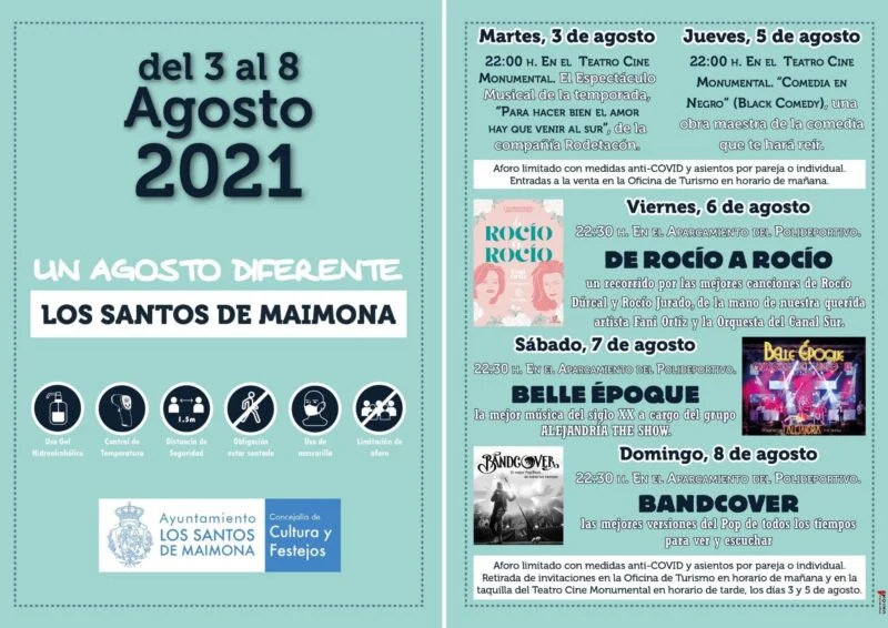Dos teatros y tres conciertos centran la primera semana de agosto en Los Santos de Maimona