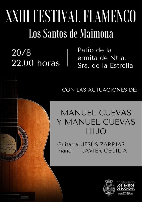 Mano a mano entre el cantaor Manuel Cuevas y su hijo en la XXIII Edición del Festival Flamenco de Los Santos de Maimona