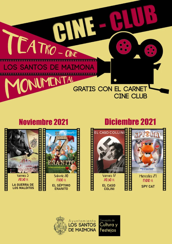 El Cine Club de Los Santos de Maimona programa nuevas películas para lo que queda de año