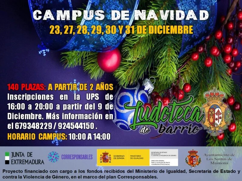 El plazo de inscripción para el Campus de Navidad de Los Santos de Maimona se abre este jueves