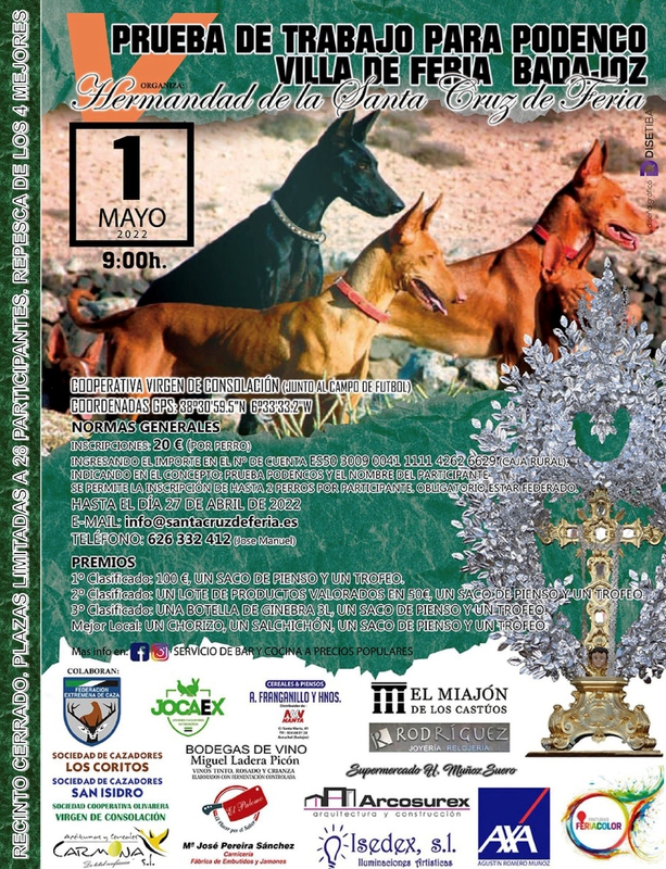 Feria acoge la V Prueba de Trabajo para Podenco el próximo 1 de mayo