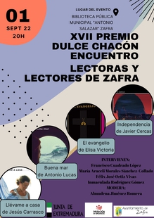 Hoy se celebra el Encuentro de Lectores del XVII Premio Dulce Chacón en Zafra