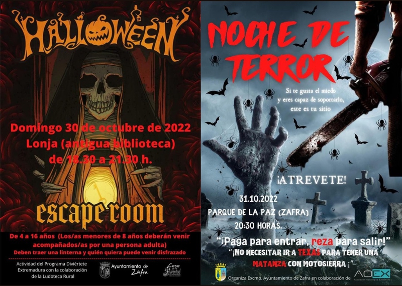 Zafra ofrece los días 30 y 31 de octubre un Escape Room y la Noche del Terror con motivo de Halloween  