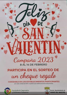 Nueva campaña de apoyo al comercio local en Fuente del Maestre por San Valentín