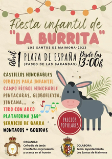Este sábado se celebrará la tradicional Fiesta Infantil de La Burrita en Los Santos de Maimona
