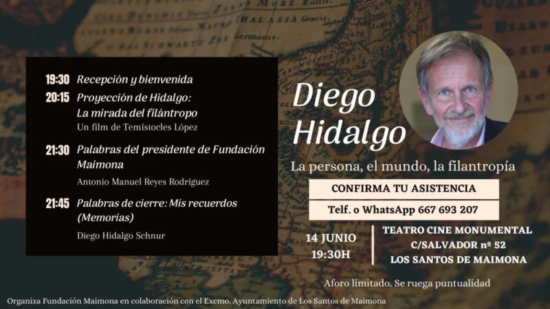 Diego Hidalgo presentará sus memorias en Los Santos de Maimona el 14 de junio