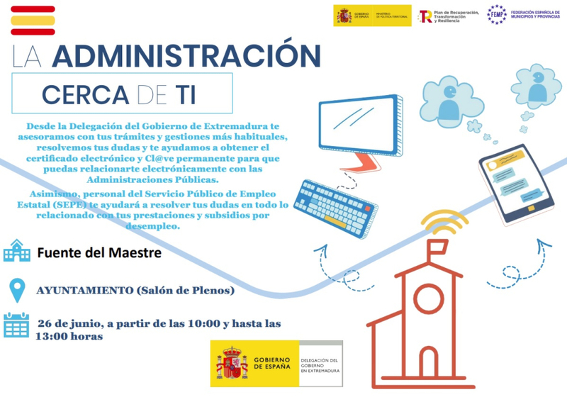 La campaña `La Administración Cerca de Ti estará en Fuente del Maestre el 26 de junio