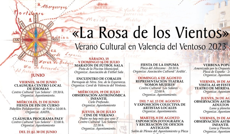 Presentada la programación `La Rosa de los Vientos de este verano cultural 2023 en Valencia del Ventoso