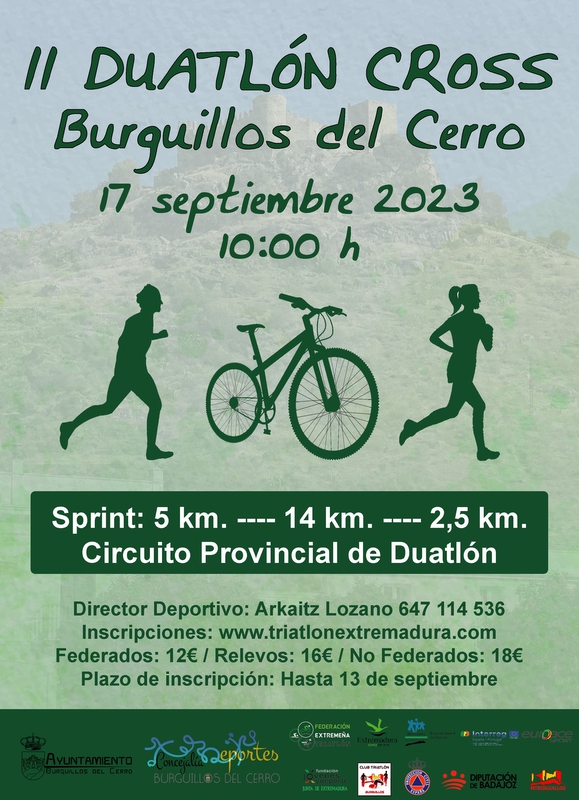 El 17 de septiembre se celebrará la II Edición del Duatlón en Burguillos del Cerro