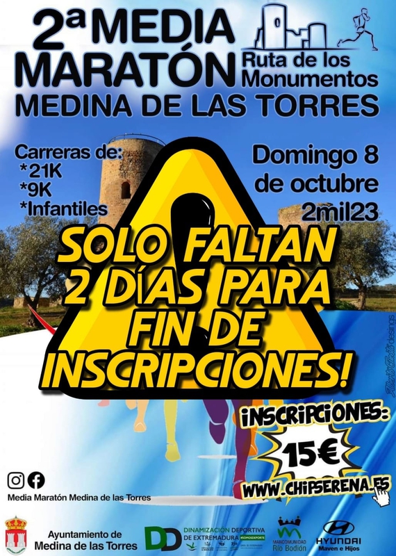 Medina de las Torres celebra la II edición de la Media Maratón `Ruta de los Monumentos