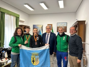 El Ayuntamiento de Zafra ha recibido a Virginia Melado  y Damián Acosta por los logros conseguidos en el Campeonato de España Junior de Boxeo