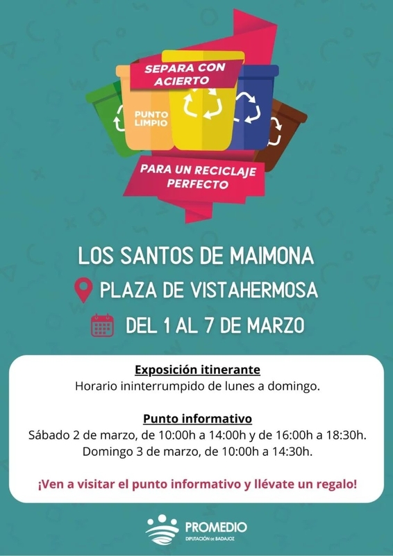 La campaña `Separa con acierto para un reciclaje perfecto´ llega a Los Santos de Maimona