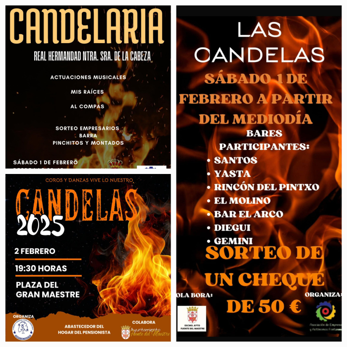 Fuente del Maestre celebrará la fiesta de las Candelas el 1 y 2 de febrero