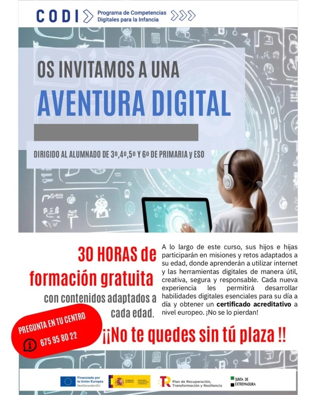 El programa Codi invita al alumnado de Los Santos de Maimona a participar en una aventura digital