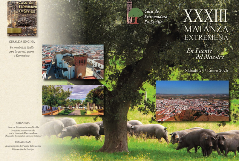 Cerca de 200 socios de la Casa de Extremadura en Sevilla visitarán Fuente del Maestre el próximo sábado