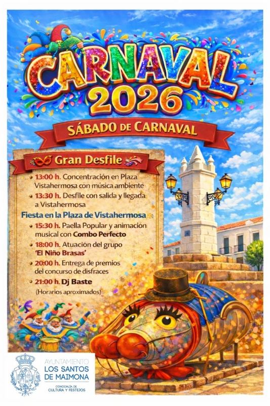 El Ayuntamiento de Los Santos de Maimona repartirá unos 2000 euros en el concurso de disfraces del desfile del Carnaval