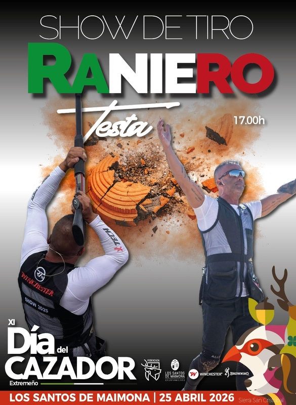 Raniero Testa, gran atractivo del Día del Cazador en Los Santos de Maimona: Velocidad, precisión y récords Guinness