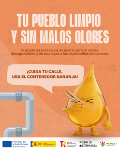 Promedio instala en Fuente del Maestre contenedores naranjas para el reciclaje de aceite usado
