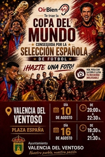 Valencia del Ventoso acercará la Copa del Mundo a vecinos y visitantes con dos jornadas de fotografías junto al trofeo original