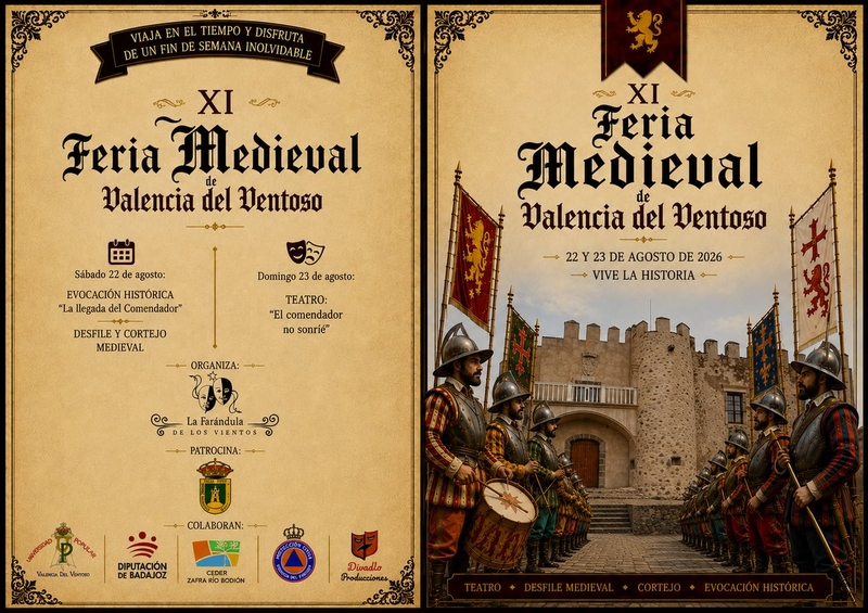 Valencia del Ventoso vuelve al medievo con la XI Feria Medieval los días 22 y 23 de agosto