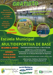 La Escuela Multideportiva de Base ya tiene abierto el plazo de inscripciones gratuitas para el curso 2026-2027